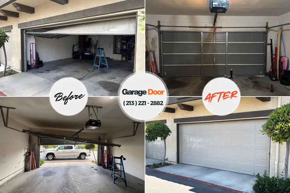 Before and after: garage door repair Winter Springs, FL